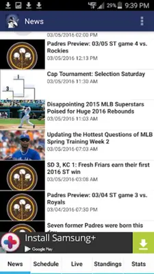 San Diego Baseball android App screenshot 1